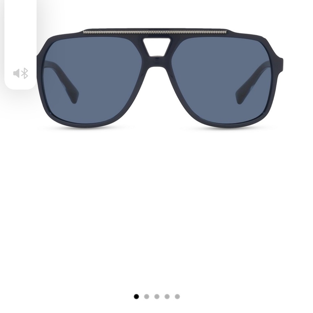 Dolce & Gabbana Gros Grain 60MM Sunglasses blue frame, silver accents.